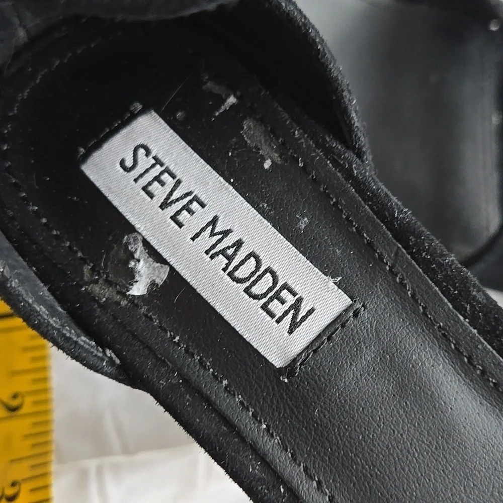 Steve Madden Irenee-G Black Women's Strap Block Heel Sandals Summer Shoes Casual
